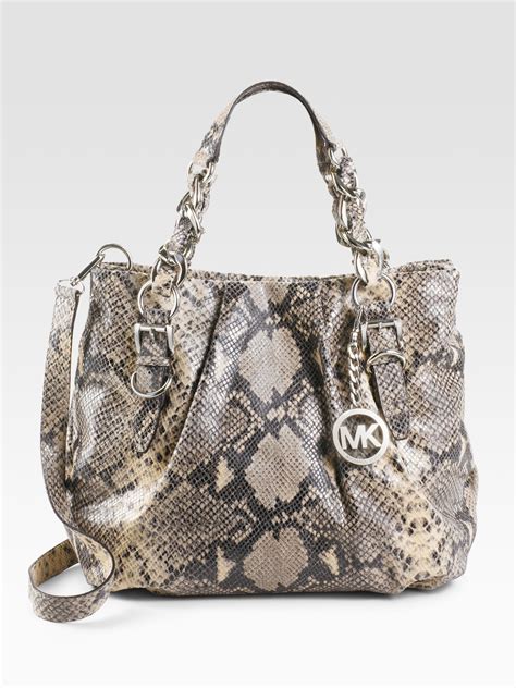 michael kors python tote bag|Michael Kors snakeskin bag.